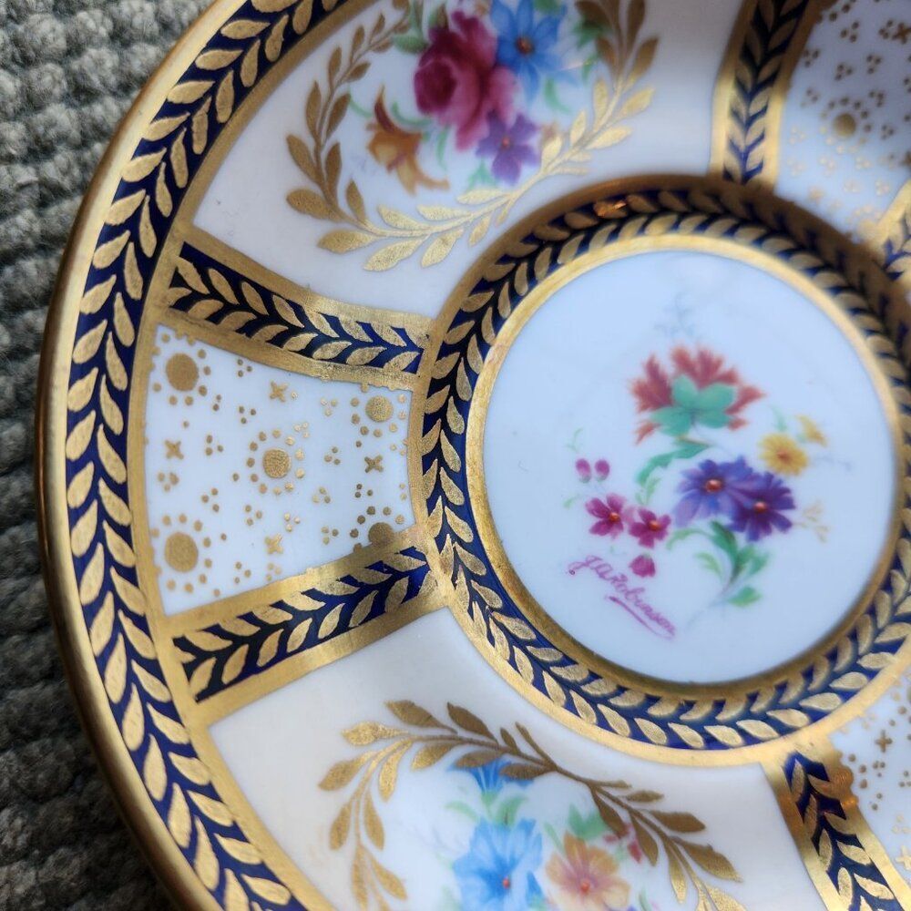 Paragon Queen Mary Coffee Can Demitasse Cup Saucer Signed J A Robinson 8902 - Picture 5 of 11